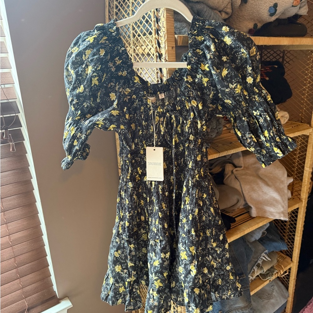 Floral Puff Sleeve Dress doen mini